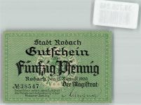 96476 W8634 Rodach b Coburg 1920 Notgeldschein 50 Pfennig
