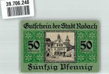 96476 W8634 Rodach b Coburg 1920 Notgeldschein 50 Pfennig