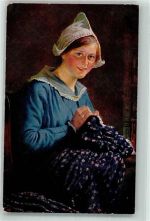 sign. Immenkamp W. Das neue Kleid Münchener Kunst ASM Nr. 271 Nähen 1918 Künstlerkarte