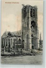 Becelaere Foto AK Kirche Ruine WK I