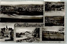 64372 W6105 Ober-Ramstadt Gebrauchsspuren mit Ev. Kirche