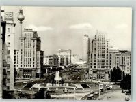 10115 O1020 Friedrichshain 1974 Foto AK Strausberger Platz Fersehturm Auto