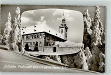 64625 W6140 Bensheim Foto AK Rathaus im Winter Weihnachten Neujahr