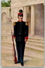 Vatikanstadt Künstlerkarte Pfälzischer Gardesoldat in Uniform