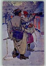 Tracht Winter Trachten Tschechien Künstlerkarte
