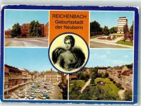 08468 O9800 Reichenbach , Vogtl Foto AK Marktplatz Wasserturm Neuberin Park des Friedens