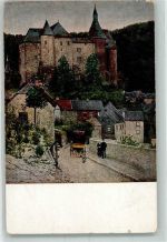 Clerf Clervaux Künstlerkarte sign. Lessing, H. Burg