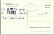 Reichenhaller Haus Foto AK Hüttenstempel
