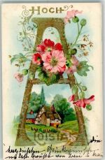 Hoch- Aloisia Blumen Name auf AK Prägedruck