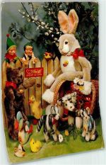 Verschiedene Stofftiere Teddybär Kasperle Hase Steiff 1977
