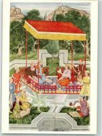 Empereur Akbar Pharma Böhringer Werbung Serie , Moghul Miniatur Malerei 17. Jahrh. Motiv Indien Künstlerkarte