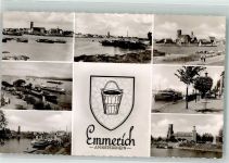 46446 W4240 Emmerich 1959 Foto AK Hafen Kirche Wappen