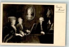Familie Klavier sign. Della Croce Mozart, W. A. Künstlerkarte