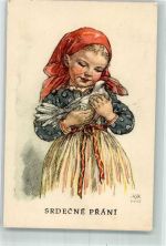 Kind Taube Tracht Fischerova-Kvechova, M. Künstlerkarte