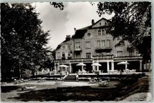 36364 W6427 Bad Salzschlirf Foto AK Hotel Badehof Terrasse