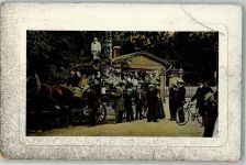 Kutsche Frauen Fahrrad Kinder Ziehharmonika 1910