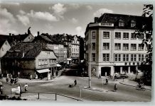 63739 W8750 Aschaffenburg Foto AK Scharfes Eck Geschäft VW Käfer