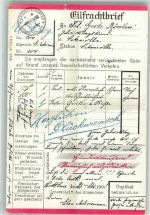 Eilfrachtbrief Küsse Poesie 1901 Gebrauchsspuren