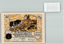 06556 O4730 Bad Frankenhausen ,Kyffhäuser 1921 Notgeldschein 50 Pfennig Denkmal Kyffhäuser