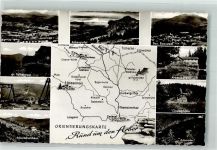 W8371 Bayerisch Eisenstein Arber Arberseehaus Sessellift Vogelschau Chamerhütte Grenze Foto AK