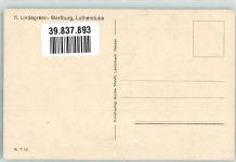 O5900 Eisenach , Thür sign. Lindegreen K. Stube Wartburg Luther Künstlerkarte