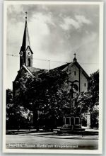 89231 W7910 Neu-Ulm Foto AK Protest. Kirche Kriegerdenkmal