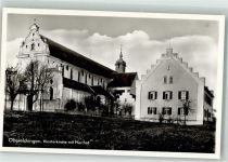 89081 W7900 Oberelchingen Foto AK Klosterkirche Pfarrhof