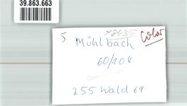 66578 W6685 Mühlbach FOTO KEINE AK Ort handschriftlich