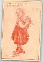 sign. Marr K. v. Prof. Kind 1913 Blumentag Künstlerkarte