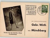 W8660 Münchberg , Oberfr Anrehtsschein Gebr. Wirth Modekatalog Werbung Mode 1963
