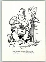 Knopp mit Kaffeemühle Eulenspiegel Verlag Busch Wilhelm Künstlerkarte