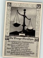 Waage Menschen Rückseite Text Sternzeichen 1935