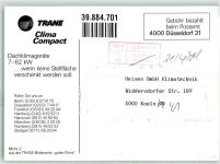 Fliegeraufnahme von einem Stampe Doppeldecker SV-4 Trane Clima Compact Dachklimageräte Flugzeug vor 1945 Werbe AK