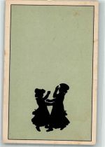 sign. Konowka Paul Tanzende Kinder Schattenkarte Nr. 41 Verlag Georg D.W. Callwey Kunstwart Postkarte 1919 Künstlerkarte