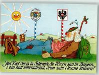 Humor Grenzsteine Bayern-Deutschland Grenze Künstlerkarte