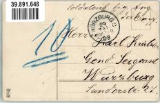Pfingsten Blätter mit Blüten Maikäfer 1909 Prägedruck