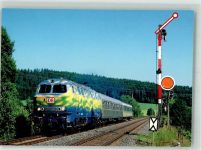 95100 W8686 Kirchenlamitz Foto AK Eisenbahn DB AG 218 416