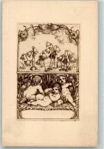 Nr. 192 Hans Volkert , es blühe Putten und Blumen Kunstwart Postkarte Künstlerkarte
