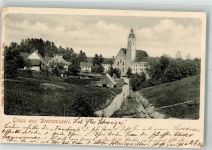 83623 W8157 Dietramszell 1903 Gebrauchsspuren mit Klosterkirche Fotograf Paul Sixt