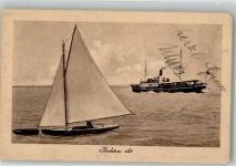Balaton Plattensee Foto AK Dampfschiff Segelboot