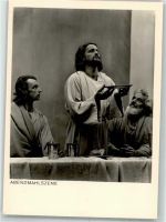W8103 Oberammergau Abendmahlszene Passionsspiel 1950 Foto AK