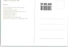 1987 Sonderstempel Wappen Flaggen der Nationen Briefmarke Bildseite