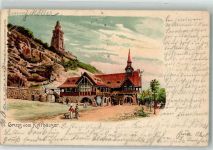 06567 O4731 Steinthaleben 1905 Lithographie Kaiser-Wilhelm-Denkmal Gasthaus