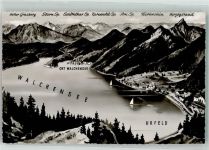 82431 W8111 Walchensee , Oberbay Foto AK Vogelschau Walchensee