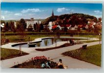 93077 W8403 Bad Abbach FOTO KEINE AK Kirche Park Teich Frau KInder Blumen Ort handschriftlich Foto Original aus Archiv eines Ansichtskartenverlags