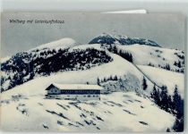 83700 W8183 Wallberg Wallberghaus 1910 Winter Wallberg mit Unterkunftshaus Hüttenstempel