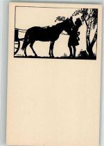 E I. Nr. 8 Berliner Tierschutzverein Kind Pferd Krause-Carus, A. Künstlerkarte