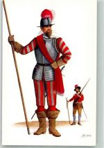 1. Pikemann and Musketeer Hepburn`s Regiment 1633 Uniform Künstlerkarte