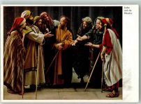W8103 Oberammergau Judas u. die Händler 1930 Passionsspiel