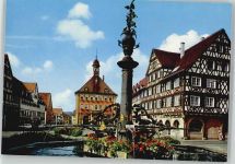 W7060 Schorndorf , Württ Philipp Palm Haus Rathaus Brunnen Foto AK